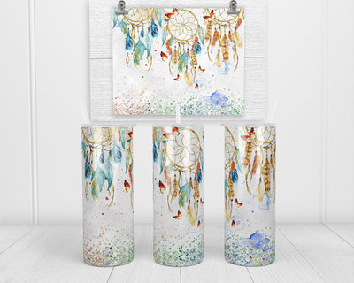 Dream Catcher Glitter 20 oz insulated tumbler with lid and straw