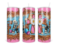 Easter Faith with Cross Religious 20 oz insulated tumbler with lid and straw - Sew Lucky Embroidery