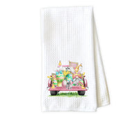 Easter Gnome in Truck Waffle Weave Microfiber Kitchen Towel - Sew Lucky Embroidery