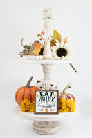 Eat Drink and Be Thankful Fall Tier Tray Sign - Sew Lucky Embroidery