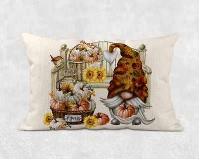 Fall Gnome Lumbar Throw Pillow