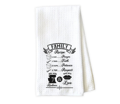 Family Recipe Waffle Weave Microfiber Kitchen Towel