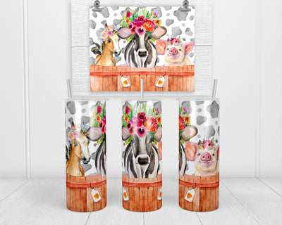 Farm Animals 20 oz insulated tumbler with lid and straw