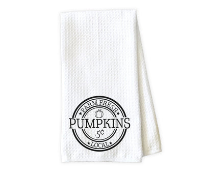 Farm Fresh Pumpkins Local Waffle Weave Microfiber Kitchen Towel