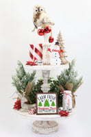 Farm Fresh Christmas Trees 2 Tier Tray Sign - Sew Lucky Embroidery