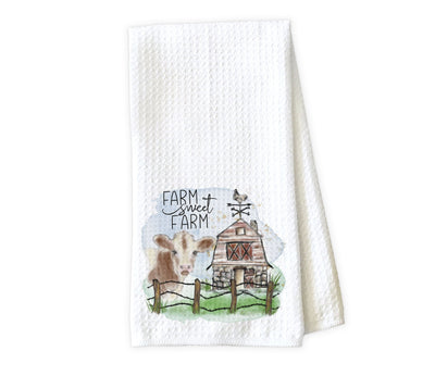 Farm Sweet Farm Waffle Weave Microfiber Kitchen Towel