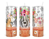 Farm Animals 20 oz insulated tumbler - Sew Lucky Embroidery