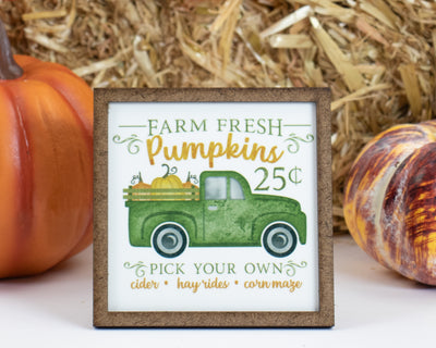Farm Fresh pumpkin Truck Fall Tier Tray Sign