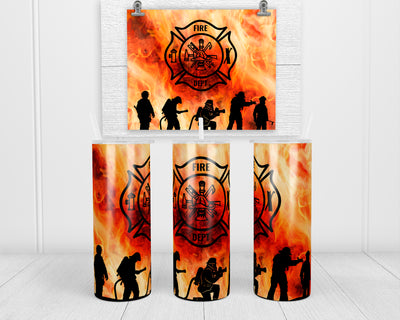 Firefighters 20 oz insulated tumbler with lid and straw