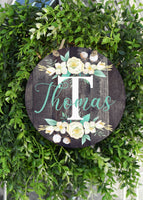 Floral and Cotton Personalized Door Hanger - Sew Lucky Embroidery