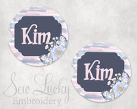 Flower Frame Sandstone Car Coasters - Sew Lucky Embroidery