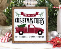 Fresh Cut Christmas Trees Tier Tray Sign - Sew Lucky Embroidery