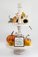 Fresh Brewed Pumpkin Spice Latte Tier Tray Sign - Sew Lucky Embroidery