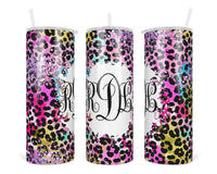 Fun Leopard 2 Personalized 20 oz insulated tumbler - Sew Lucky Embroidery