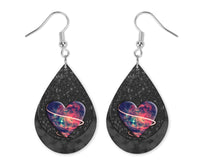 Galaxy Heart Teardrop Earrings