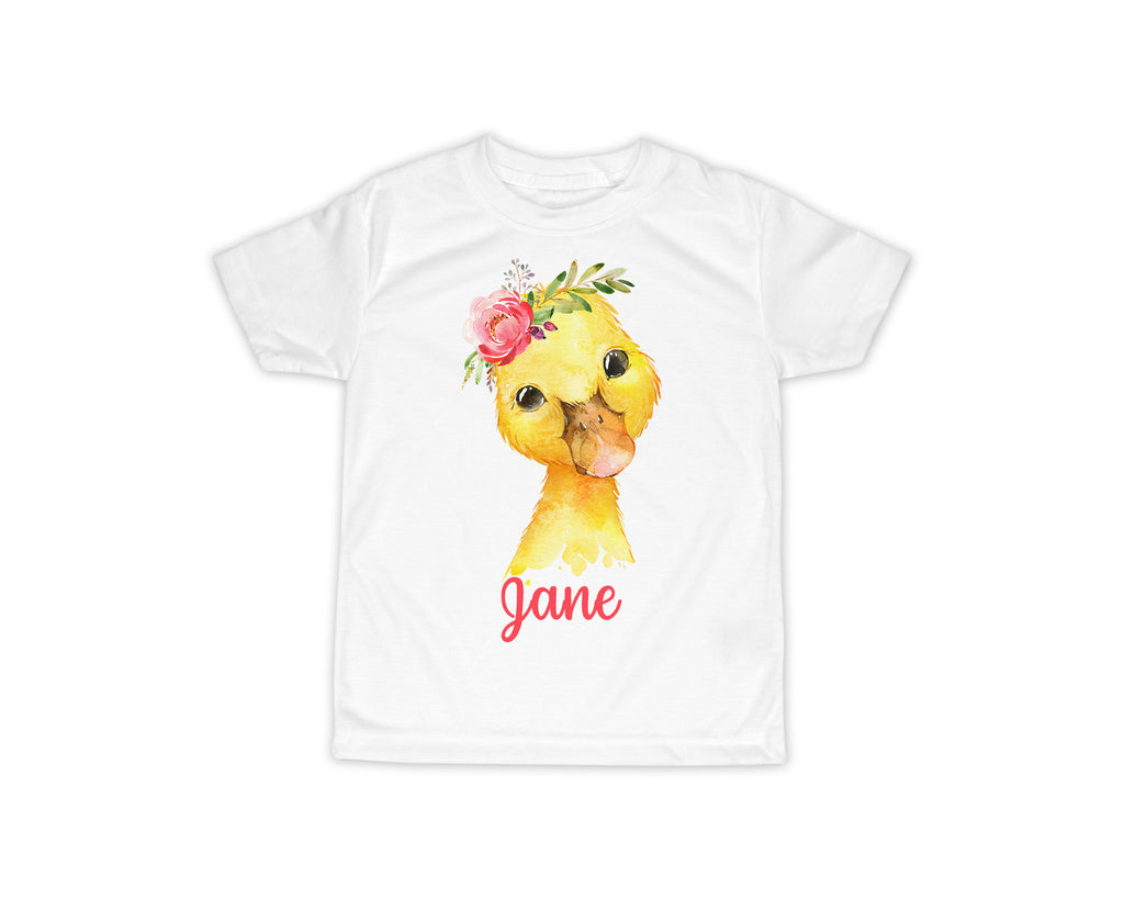 Girl Duck Personalized Short or Long Sleeves Shirt - Sew Lucky Embroidery