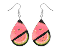 Glitter Watermelon Teardrop Earrings