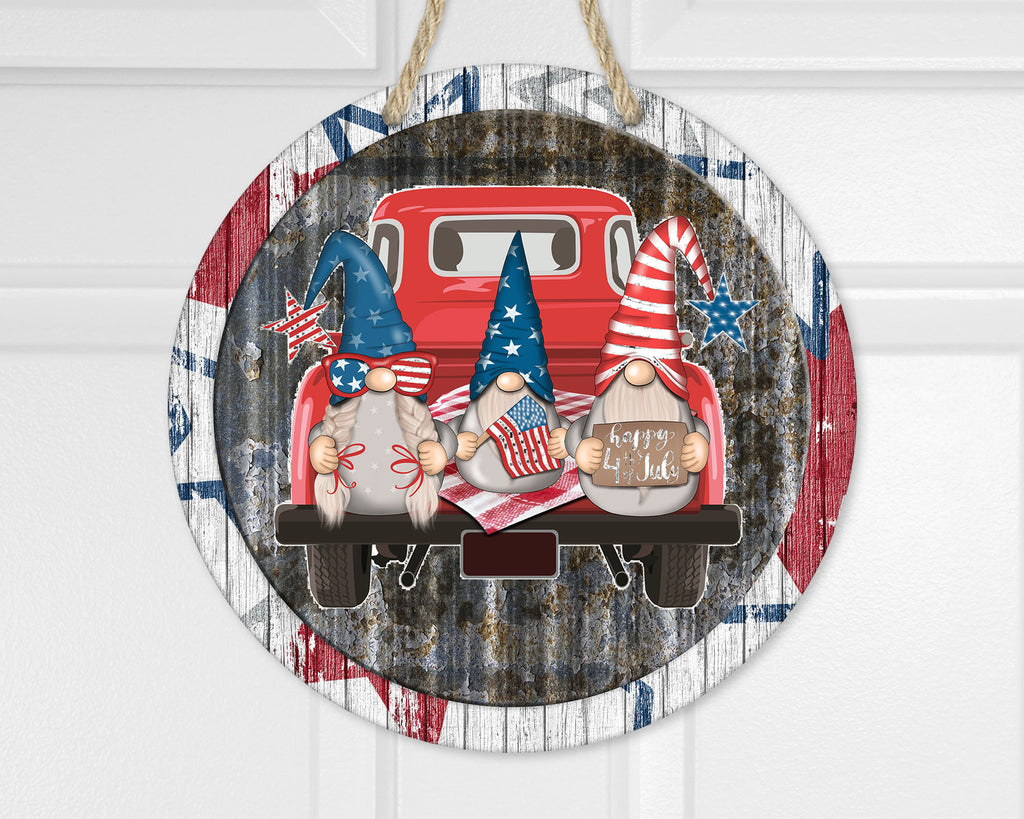 Gnome 4th of July Door Hanger - Sew Lucky Embroidery