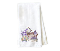 Gnome Lavender Wagon Waffle Weave Microfiber Kitchen Towel - Sew Lucky Embroidery