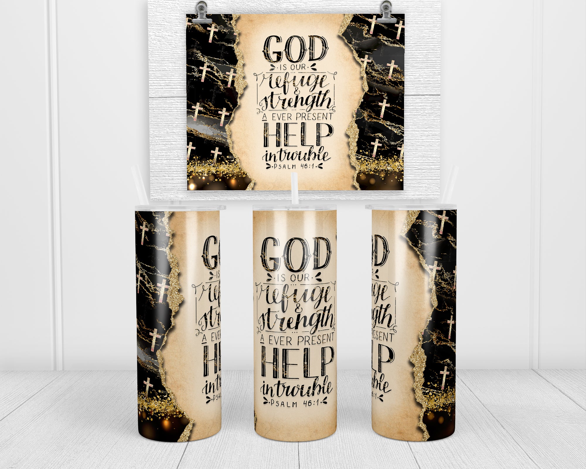 Romans 12:12 20 oz insulated tumbler with lid and straw