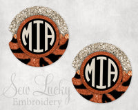 Gold Cheetah Frame Sandstone Car Coasters - Sew Lucky Embroidery