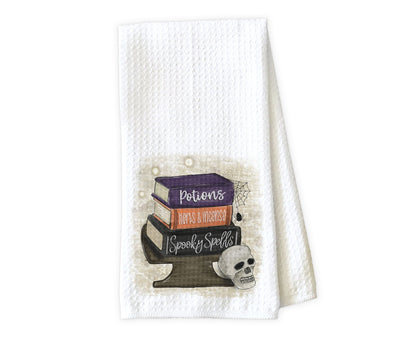 Halloween Books Personalized Waffle Weave Microfiber Kitchen Towel