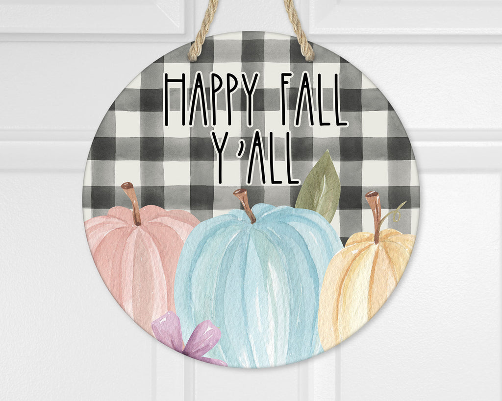 Happy Fall Y'all Door Hanger - Sew Lucky Embroidery