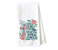 He Saved Me Waffle Weave Microfiber Kitchen Towel - Sew Lucky Embroidery