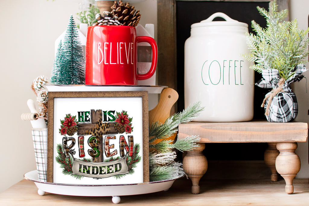 He is Risen Indeed Christmas Sign - Sew Lucky Embroidery