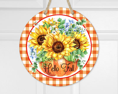 Hello Fall Sunflowers Door Hanger