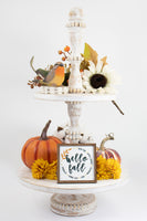 Hello Fall Tier Tray Sign - Sew Lucky Embroidery