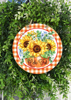 Hello Fall Sunflowers Door Hanger - Sew Lucky Embroidery