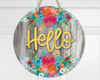Hello Floral Door Hanger - Sew Lucky Embroidery