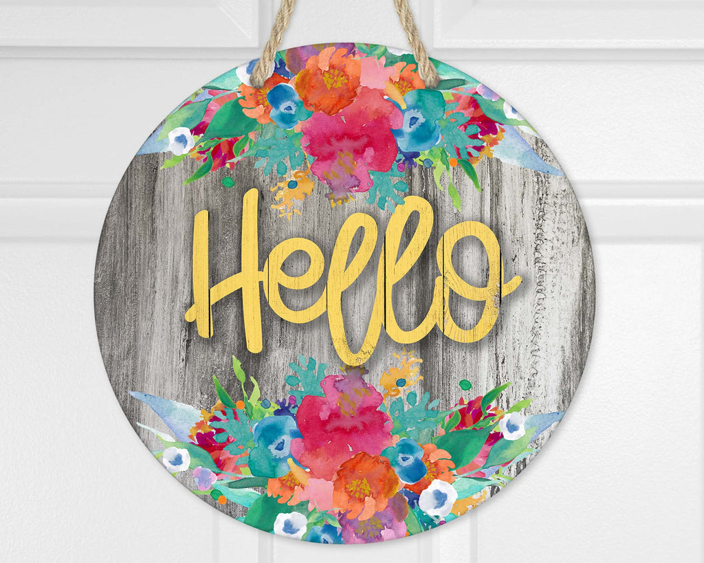 Hello Floral Door Hanger - Sew Lucky Embroidery