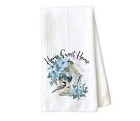 Home Sweet Home Birdhouse Waffle Weave Microfiber Kitchen Towel - Sew Lucky Embroidery