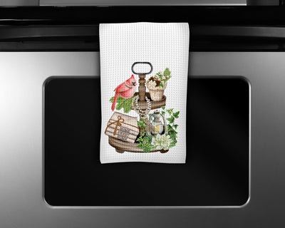 Home Sweet Home Tier Tray Waffle Weave Microfiber Kitchen Towel