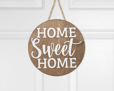 Home Sweet Home Wood Door Hanger Sign