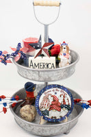 Home of the Brave Gnomes Tier Tray Sign and Stand - Sew Lucky Embroidery