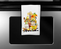 Honey Bee Tier Tray Waffle Weave Microfiber Kitchen Towel - Sew Lucky Embroidery