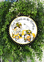 Kind Words Honey Bee Gnome Door Hanger - Sew Lucky Embroidery