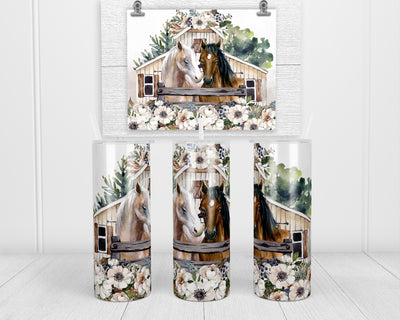 Horse and Barn 20 oz insulated tumbler with lid and straw