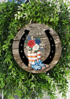 Horseshoe and Cowboy Boots Door Hanger - Sew Lucky Embroidery