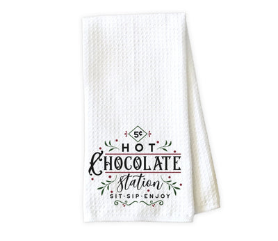 Hot Chocolate Station Waffle Weave Microfiber Kitchen Towel