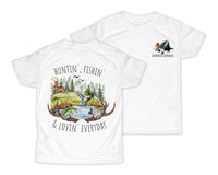 Huntin, Fishin, and Lovin Everyday Personalized Short or Long Sleeves Shirt - Sew Lucky Embroidery