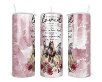 John 3:16 with Horses  20 oz insulated tumbler with lid and straw - Sew Lucky Embroidery