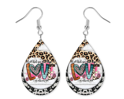 Love 1st Corinthians 16:14 Earrings