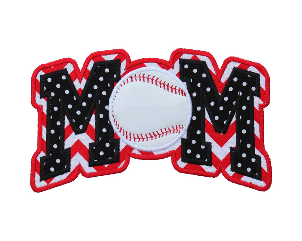 Baseball MOM Patch - Sew Lucky Embroidery