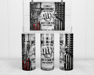 Mechanic 20 oz insulated tumbler with lid and straw