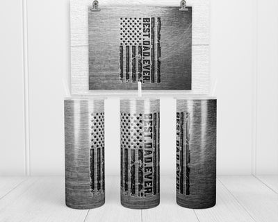 Metal Best Dad Ever 20 oz insulated tumbler with lid and straw