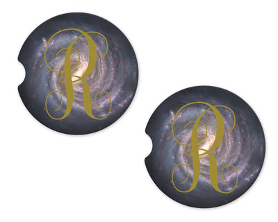 Milky Way Galaxy Personalized Sandstone Car Coasters (Set of Two)